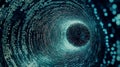 Binary Matrix Flow Through a Digital Portal. Generative AI Royalty Free Stock Photo