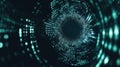Binary Matrix Flow Through a Digital Portal. Generative AI Royalty Free Stock Photo