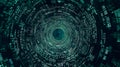 Binary Matrix Flow Through a Digital Portal. Generative AI Royalty Free Stock Photo