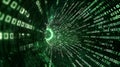 Binary Matrix Flow Through a Digital Portal. Generative AI Royalty Free Stock Photo