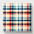 Abstract Colored Plaid Pattern On White Background