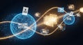 Secure Voting Network with Data Visualizations and Digital Ballots, Global Reach Royalty Free Stock Photo