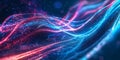 A visually dynamic abstract background featuring endless waves of flowing neon plasma, softly