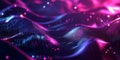 A visually dynamic abstract background with undulating metallic waves, infused with glowing neon