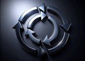 Visually Engaging Circular Loading Animation Rotating Black Arrows for Seamless Website and App User Experience