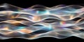 A visually immersive abstract background with cascading waves of transparent digital panels, softly