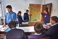 Indian Blind Student At Geography Class