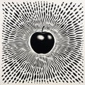 Visually Rhythmic Black And White Apple With Optical Abstraction Pattern