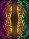 Ornate Golden and Jewel-Toned Abstract Symmetrical Background Royalty Free Stock Photo
