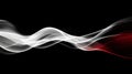 Dynamic Abstract Flowing White and Red Wave Lines on Dark Background Royalty Free Stock Photo