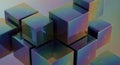 Abstract Cubes with Iridescent Surface Royalty Free Stock Photo