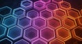 Abstract hexagonal grid with gradient lighting effect perfect for digital art and technology themes Royalty Free Stock Photo