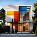 Bauhaus Inspired Mondrian Colors - Exterior View. Generative ai