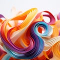 Vibrant Typography Tangle on Clean White - Abstract Close-Up Photo