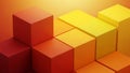 Abstract Geometric Cubes in Gradient Orange and Yellow Royalty Free Stock Photo