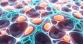 Abstract Microscopic View of Glowing Cells and Neural Network Structure Royalty Free Stock Photo