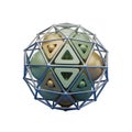 Abstract Geometric Sphere with Triangles and Spheres Royalty Free Stock Photo