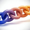 Vibrant Interconnected 3D Chain Links Royalty Free Stock Photo