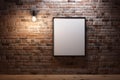 Ai Generative Empty white poster on brick wall. Mock up, 3D Rendering Royalty Free Stock Photo