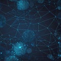 A visually striking digital background showcases a network of interconnected tech elements. Generative AI
