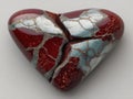 Kintsugi Style Broken Heart with Red and Silver Royalty Free Stock Photo