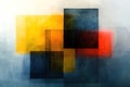 Abstract Complexity: Bold and Muted Colors, Geometric Shapes, Organic Forms. Visually Striking Image Evoking Order and C