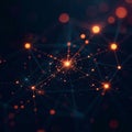 Abstract network connection with glowing nodes showcasing digital communication Royalty Free Stock Photo