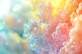 A visually striking image featuring clusters of transparent spheres resembling soap