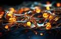 Futuristic Molecular Network with Glowing Nodes. Sci-Fi Concept for Technology, Research, and Innovation Design