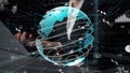 Global Financial Network with Digital Elements, Earth Visualization and Data Analytics, Modern Technology in Global Royalty Free Stock Photo