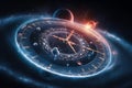 Celestial Clock with Revolving Planets\