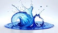 A visually striking spiral of blue water, emphasizing fluidity and energy against a transparent backdrop for versatile design Royalty Free Stock Photo