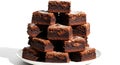 Fudgy stacked brownies dusted with powdered sugar Royalty Free Stock Photo