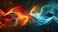 Abstract fire and ice energy clash with dynamic motion and vibrant colors, creating a stunning display Royalty Free Stock Photo