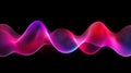 Vibrant Abstract Digital Wave Particle Stream Glowing in Pink Purple and Red on Black Background for Technology and Data Concepts Royalty Free Stock Photo