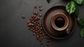 a visually stunning coffee promotion graphic using dark colors to highlight the richness and depth of flavor.