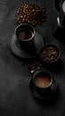 a visually stunning coffee promotion graphic using dark colors to highlight the richness and depth of flavor.