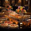 Visually Stunning Dining Setup for Reception Buffet