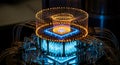 Futuristic Quantum Computer Processor with Glowing Blue and Orange Light, Advanced Technology Royalty Free Stock Photo