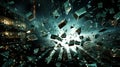 Shattered Reflections: A Captivating Illustration of a Financial Crash