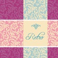 Vitage retro style background. Floral motives. 1920s Royalty Free Stock Photo