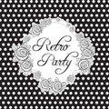 Vitage style invitation design in black and white colors. Vector Retro Party Emblem. Royalty Free Stock Photo