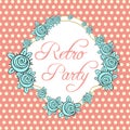 Vitage style invitation design. Vector Retro Party Emblem. Royalty Free Stock Photo