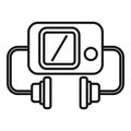 Vital defibrillator icon outline vector. Portable medical device