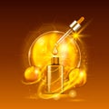 Vital serum golden dropper bottle