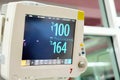 Vital sign and Heart rate monitor in hospital with numbers of heart rate and pulse on screen Royalty Free Stock Photo