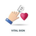 Vital Sign icon. 3d illustration from health check collection. Creative Vital Sign 3d icon for web design, templates Royalty Free Stock Photo