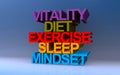 vitality diet exercise sleep mindset on blue