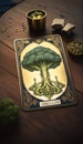 Vitality\'s Tapestry: An AI Crafted Tarot Card Weaving the Broccoli\'s Story