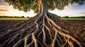 vitality tree roots isolated Royalty Free Stock Photo
